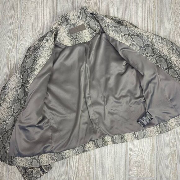 Blank NYC Womens Small Snake Print Moto Jacket Asymmetrical Front Zip Stretch - Picture 6 of 9